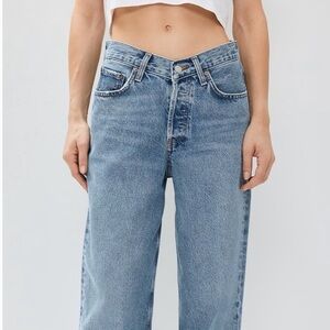 Agolde V Waist Baggy Straight Jeans, Size 26